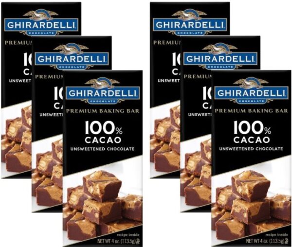 Ghirardelli Chocolate Baking Bar, Unsweetened Chocolate 100% Cacao